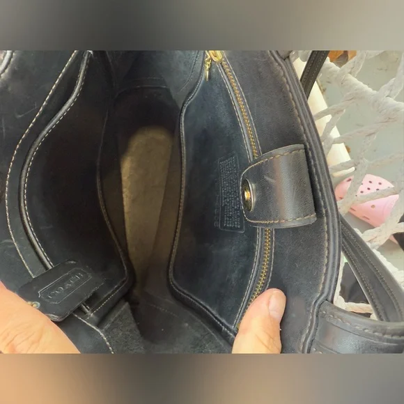 Coach Bleecker Vintage Black Leather Tote Bag made in USA - Picture 6 of 7